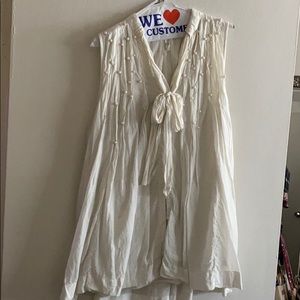 White Blouse with Pearl Detail from Anthropologie